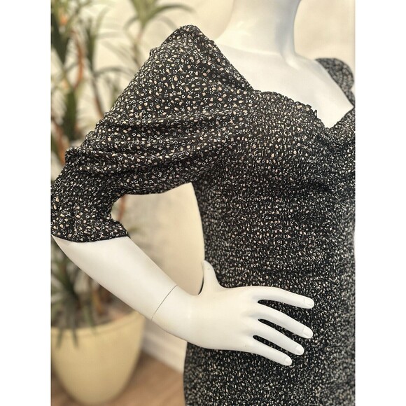 Womens All Over Smocking Dress Bodycon Ruched Elastic Curve‎ Hugging Size M/8/10 - Picture 4 of 16